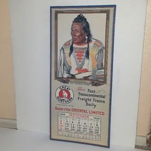 GREAT NORTHERN RAILWAY ROUTE OF THE ORIENTAL RAILROAD AAA SIGN COMPANY TIN SIGN